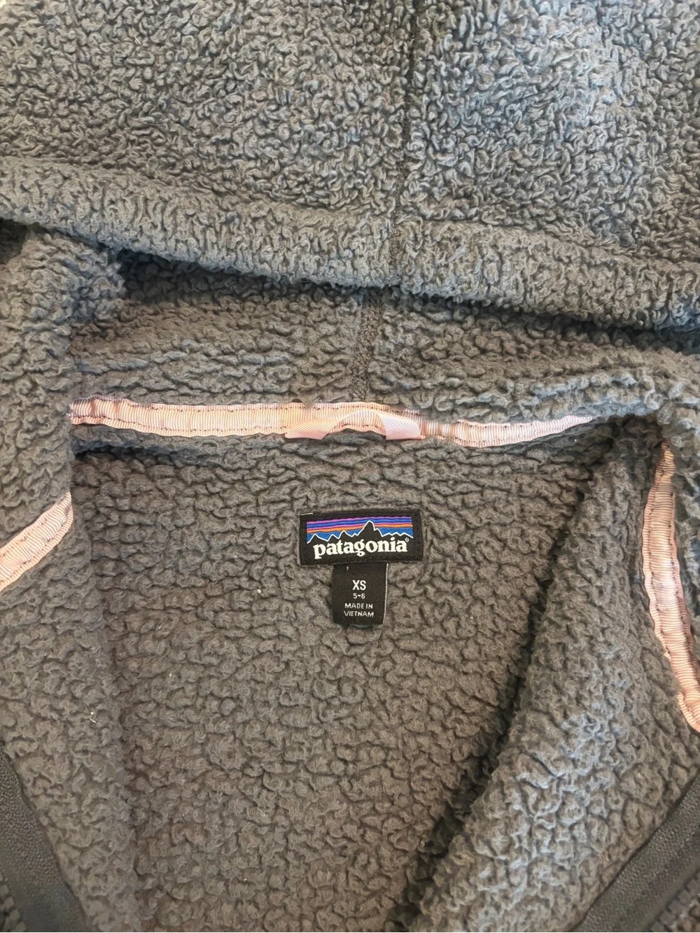 Patagonia Kids Gray Sherpa Hooded Zip Fleece